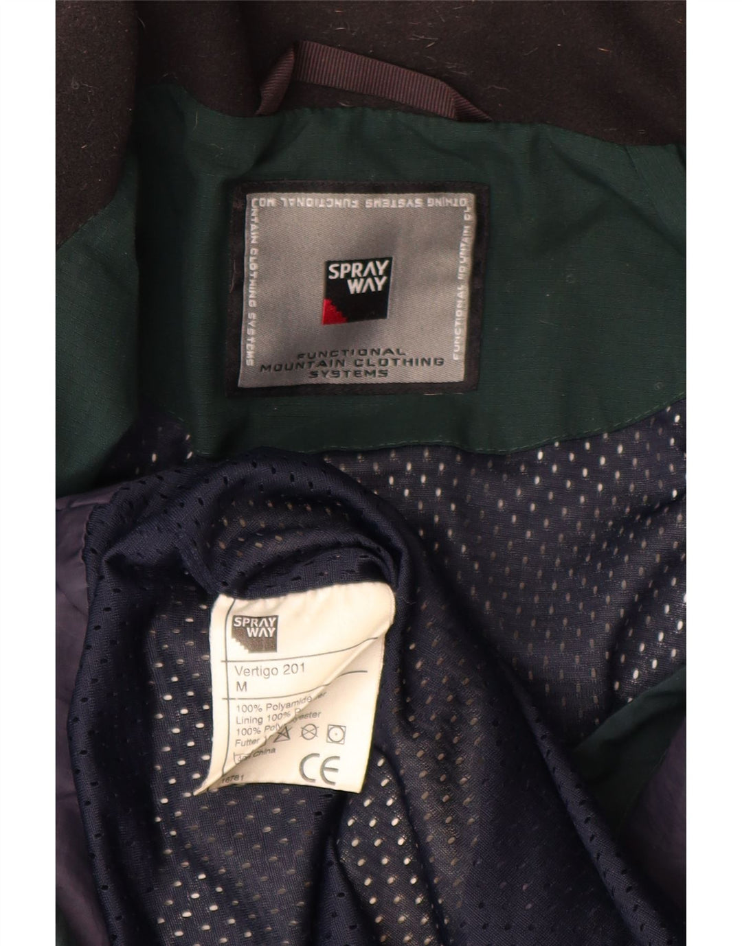 SPRAYWAY Mens Hooded Rain Jacket UK 38 Medium Green Polyamide