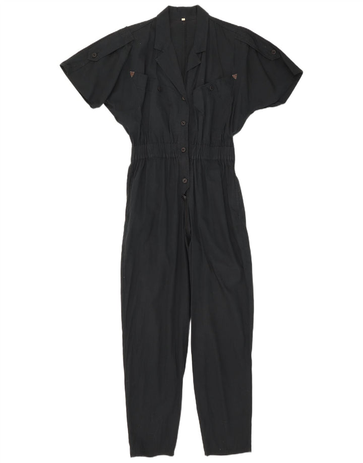 Vintage Womens Jumpsuit IT 42 Medium  Navy Blue Cotton