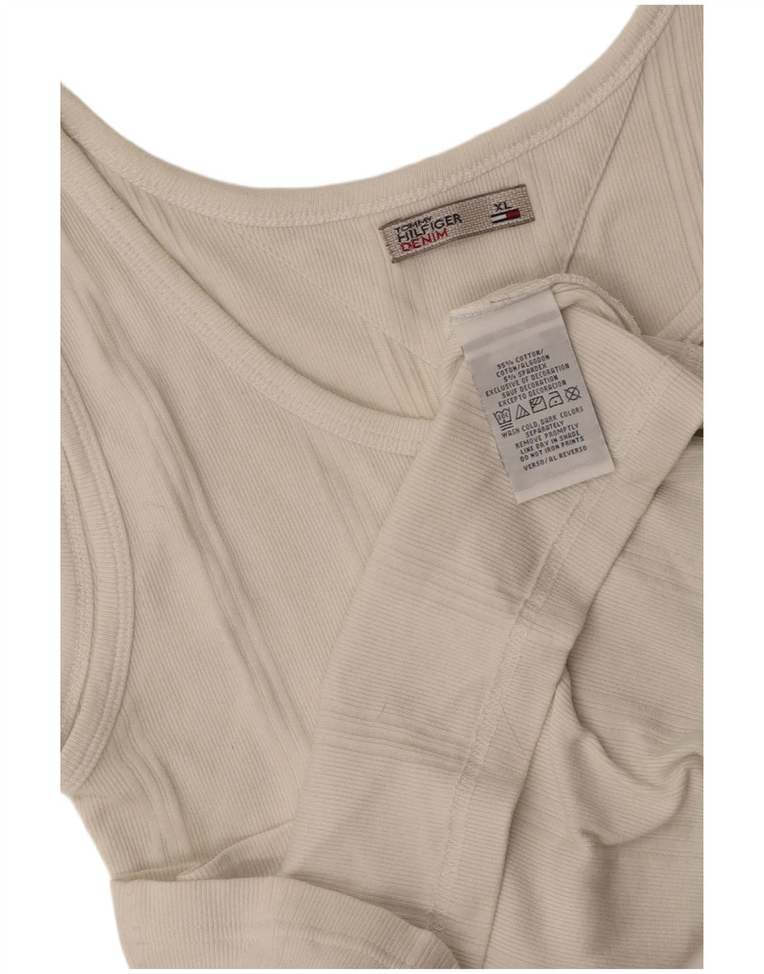 TOMMY HILFIGER Womens Vest Top UK 18 XL White Cotton