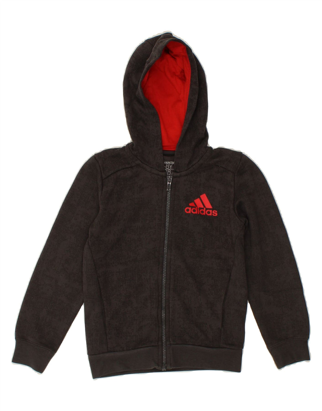ADIDAS Boys Climalite Zip Hoodie Sweater 7-8 Years Grey Polyester Vintage Adidas and Second-Hand Adidas from Messina Hembry 