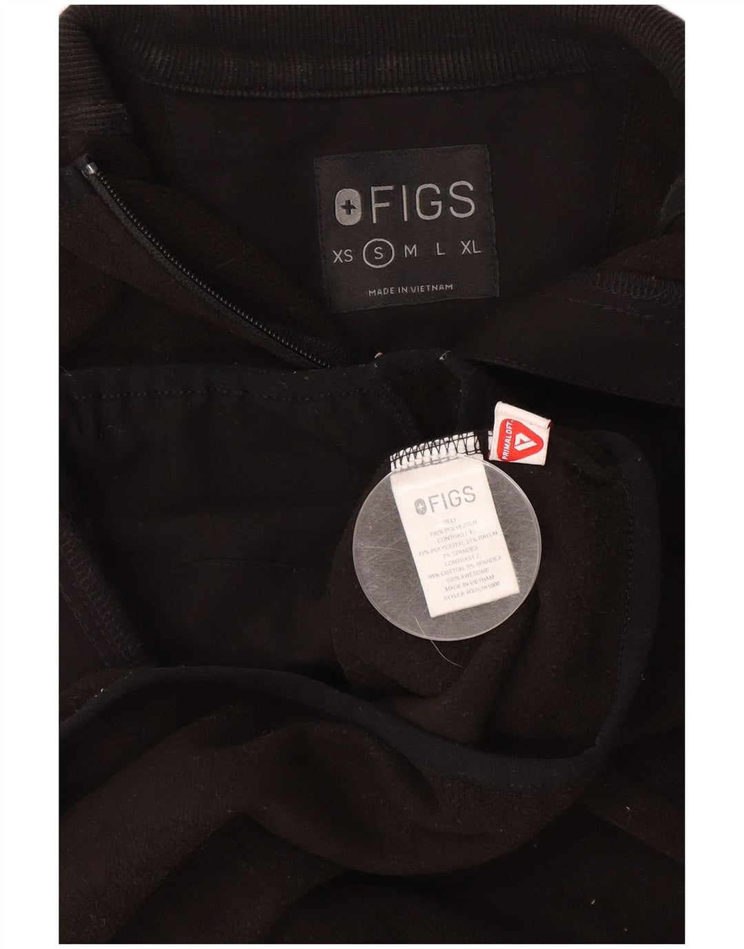 FIGS Womens Fleece Gilet UK 10 Small Black Polyester
