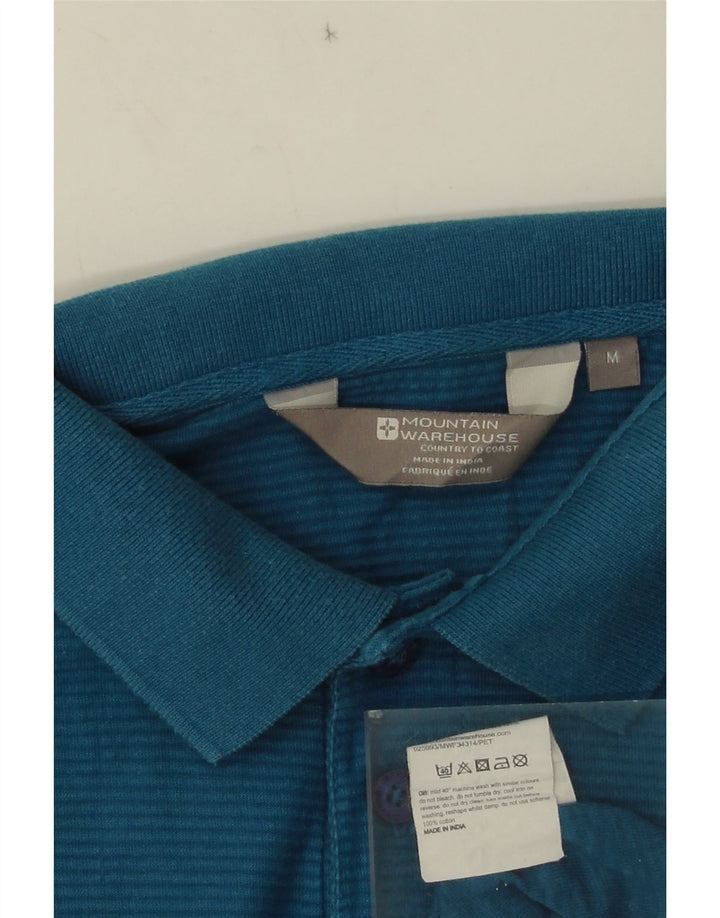 Mountain Warehouse Mens Polo Shirt Medium Blue Pinstripe Cotton