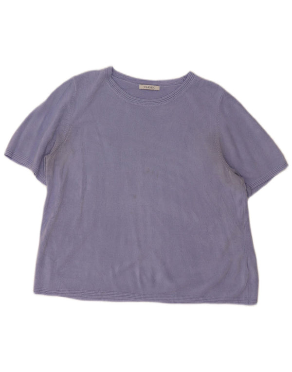 Marks & Spencer Womens Crew Neck Jumper Sweater UK 18 XL Purple