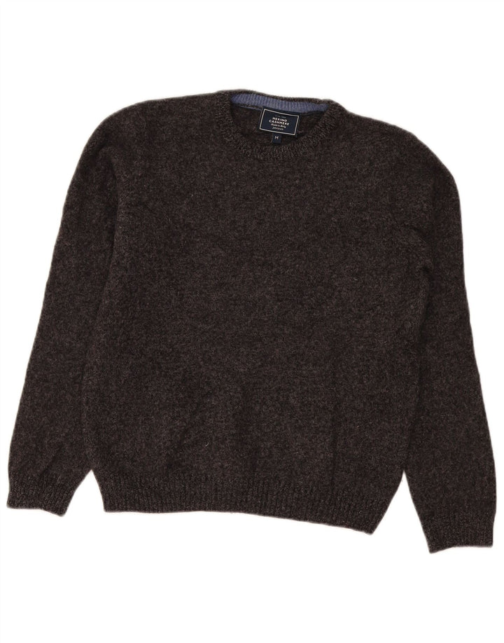 John Lewis Womens Crew Neck Jumper Sweater UK 14 Medium Grey Lambswool