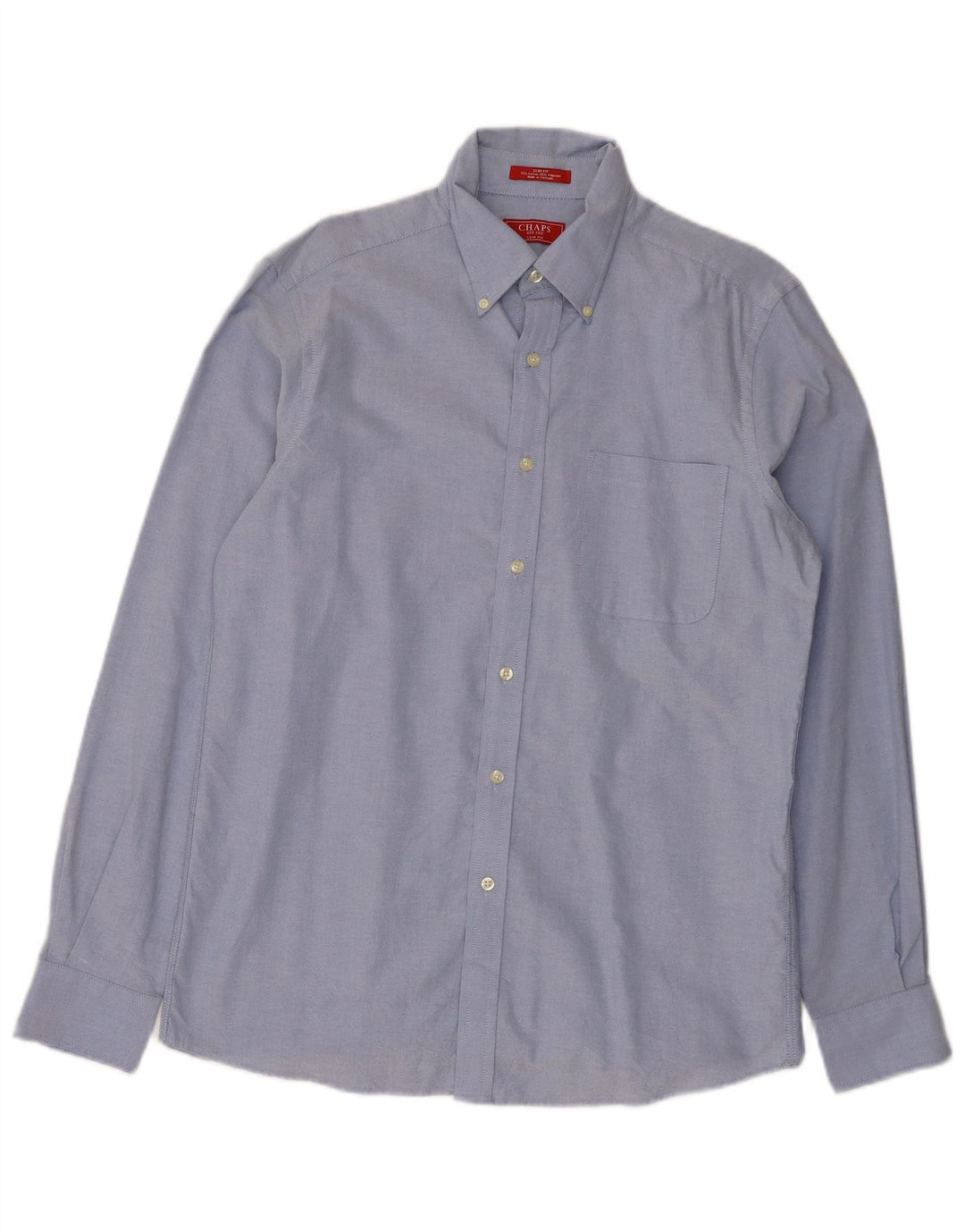 Chaps Mens Slim Fit Shirt Size 15 1/2 Medium Blue Cotton