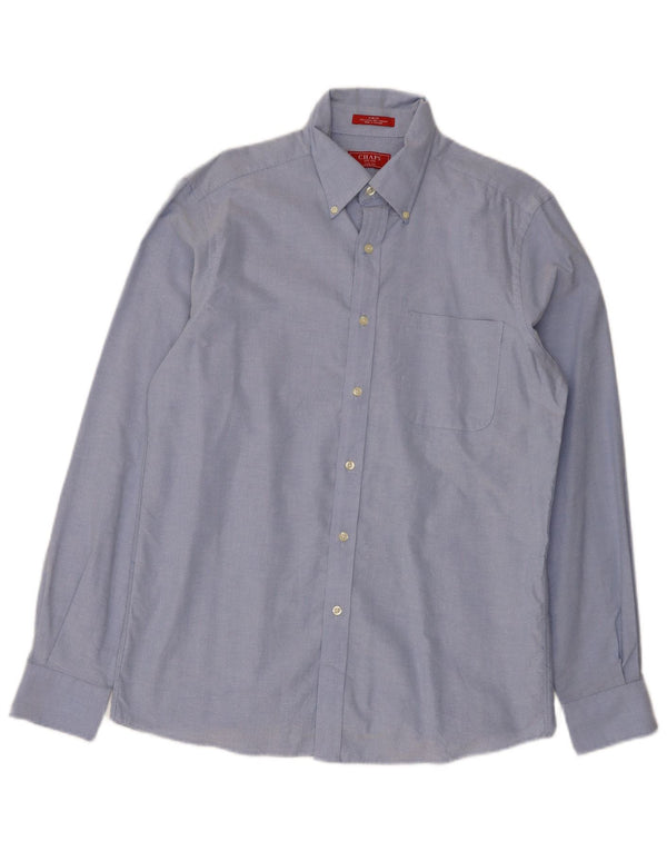 Chaps Mens Slim Fit Shirt Size 15 1/2 Medium Blue Cotton