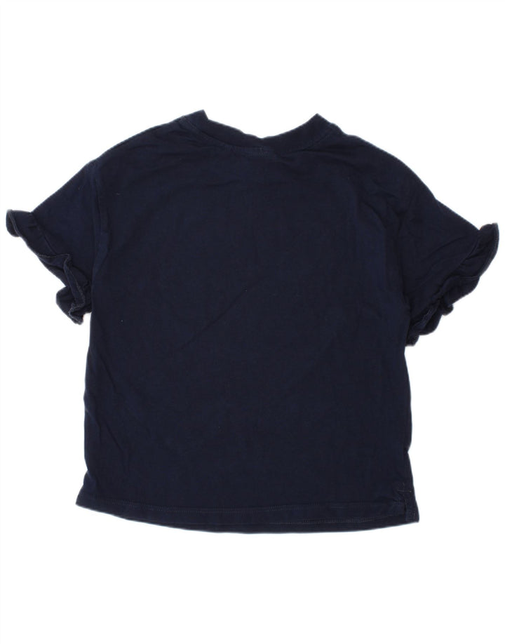 TED BAKER Girls Graphic T-Shirt Top 6-7 Years Navy Blue Cotton
