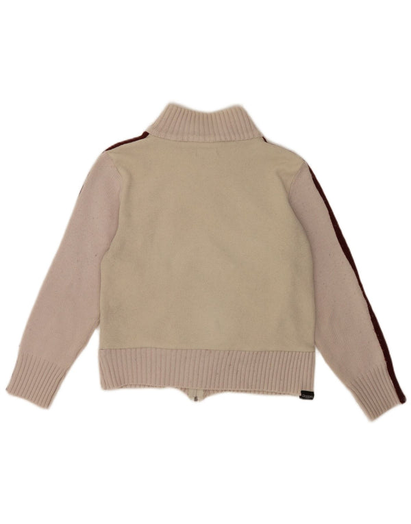 Kappa Womens Fleece Jacket UK 10 Small Beige Colourblock Polyester Sports