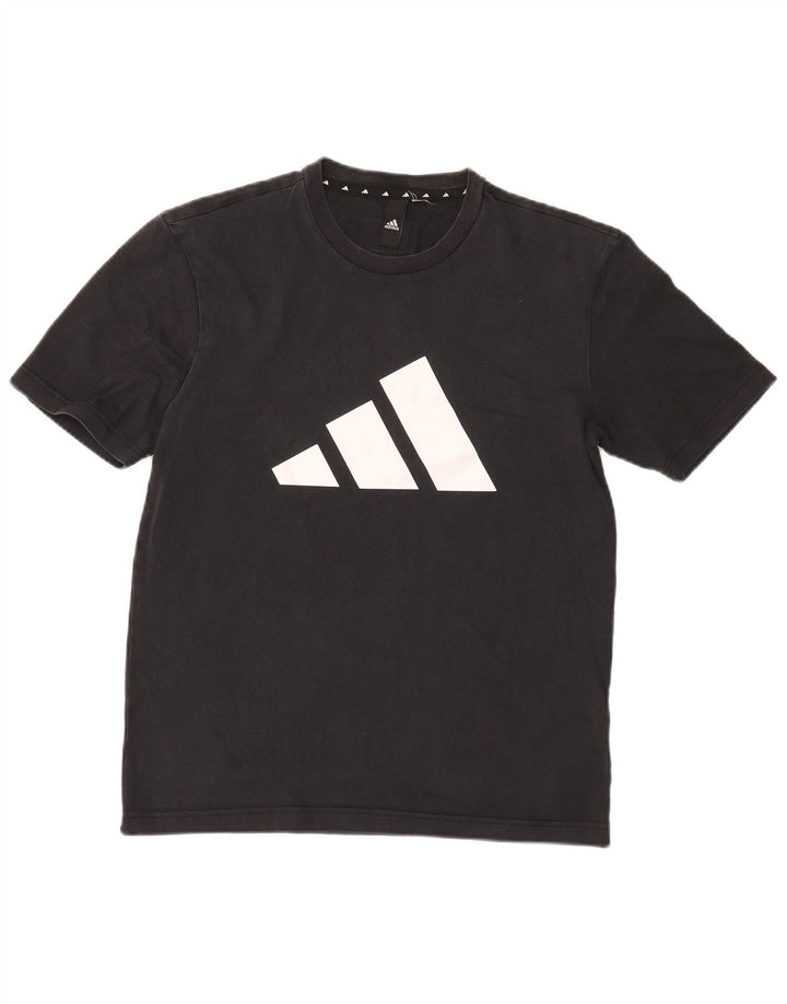 Adidas Mens Graphic T-Shirt Top Medium Black Cotton