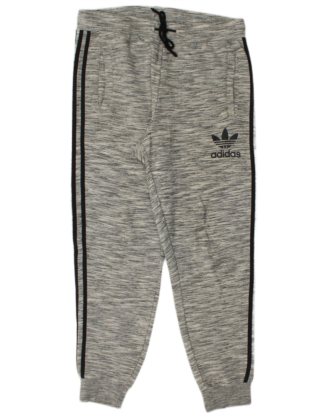 ADIDAS Mens Tracksuit Trousers Joggers Large  Grey Pinstripe Cotton