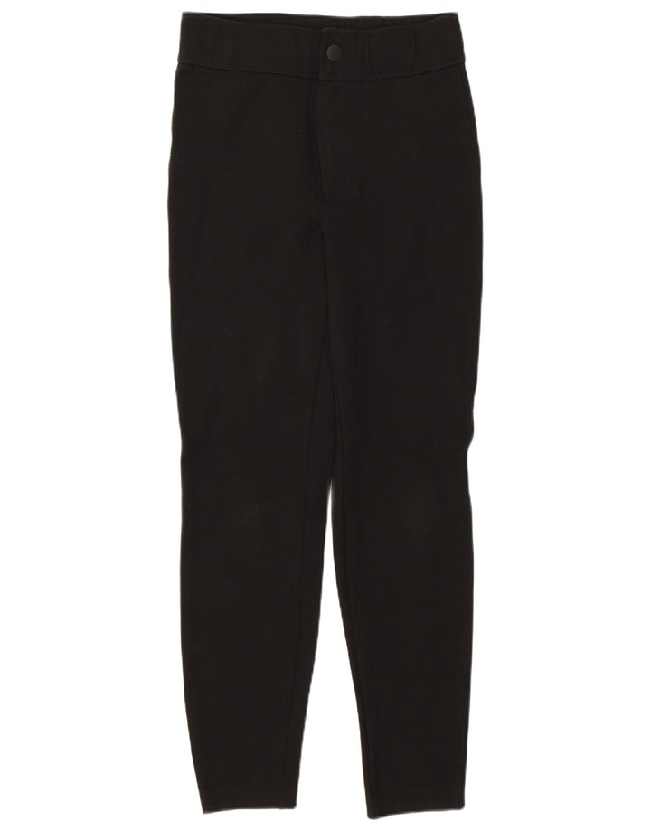 Zara Womens Skinny High Waist Cropped Trousers Medium W28 L27 Black Viscose