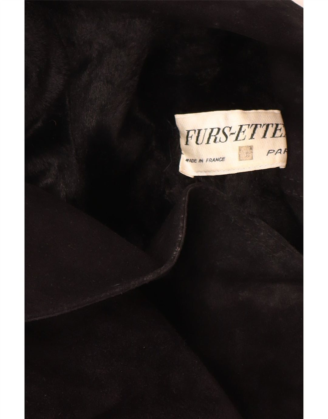 Vintage Womens Shearling Coat UK 10 Small Black Leather