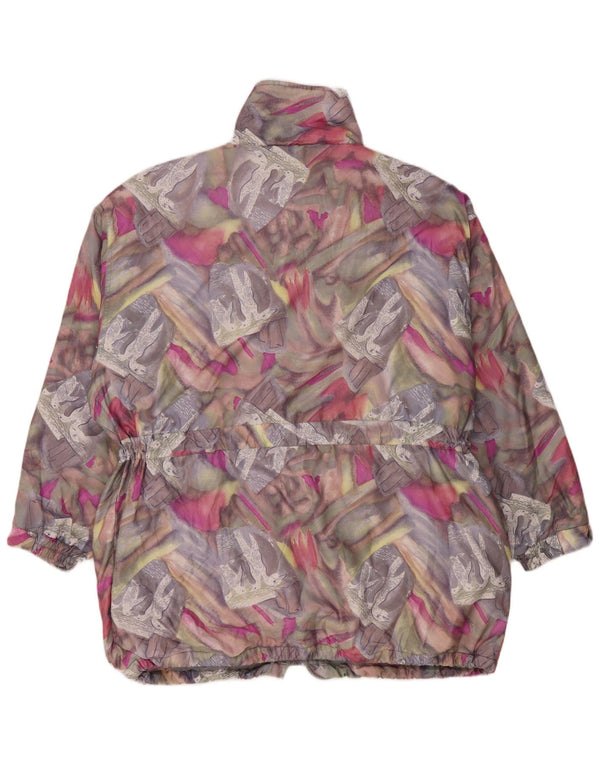 Vintage Womens Abstract Pattern Windbreaker Jacket IT 46 Large Multicoloure