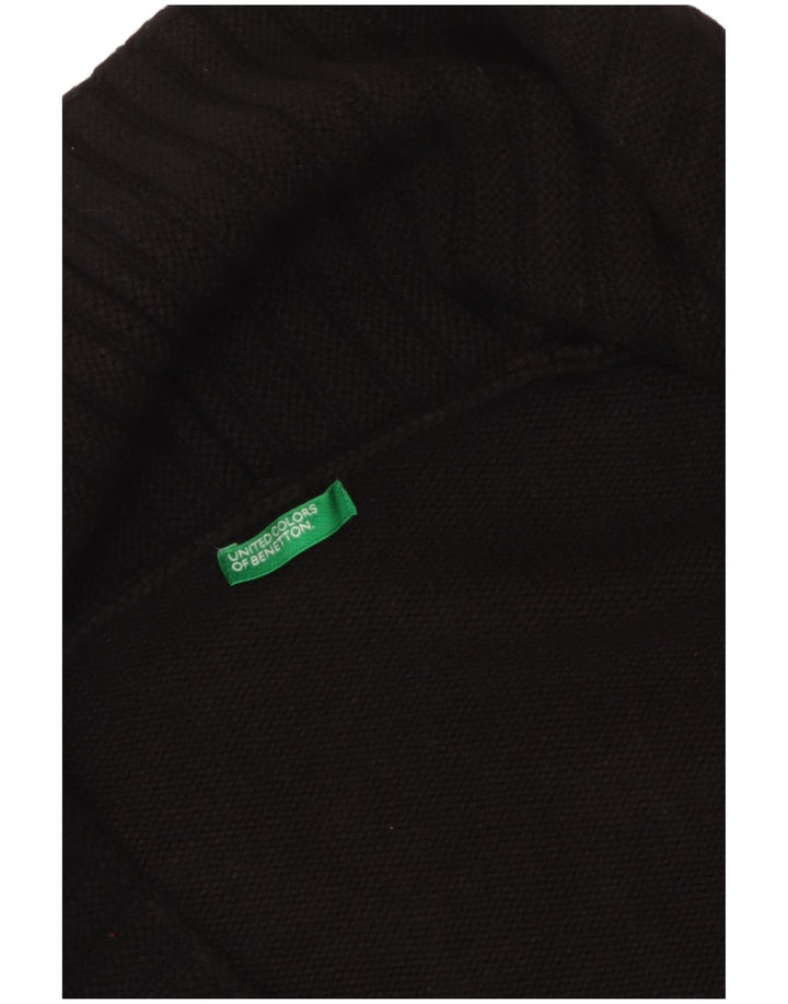 Benetton Womens Open Cardigan Sweater UK 12 Medium Black