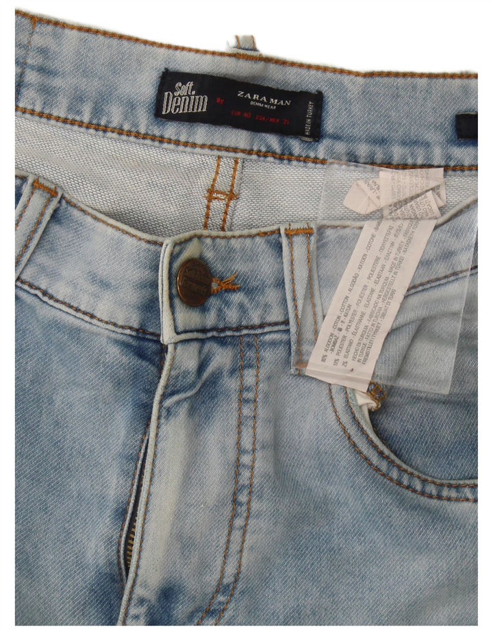 Zara Mens Slim Jeans EU 40 Medium W34 L34 Blue Cotton
