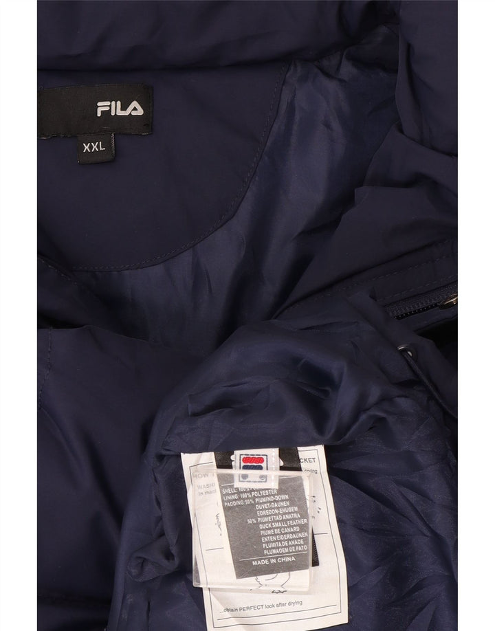 Fila Mens Padded Jacket UK 44 2XL Navy Blue Polyester