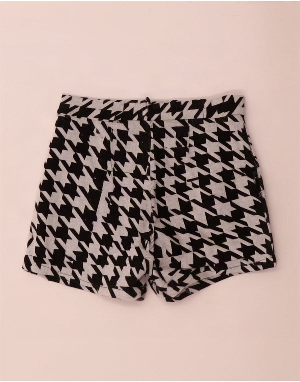 Zara Womens Trafaluc High Waist Hot Pants Small W26 Black Houndstooth