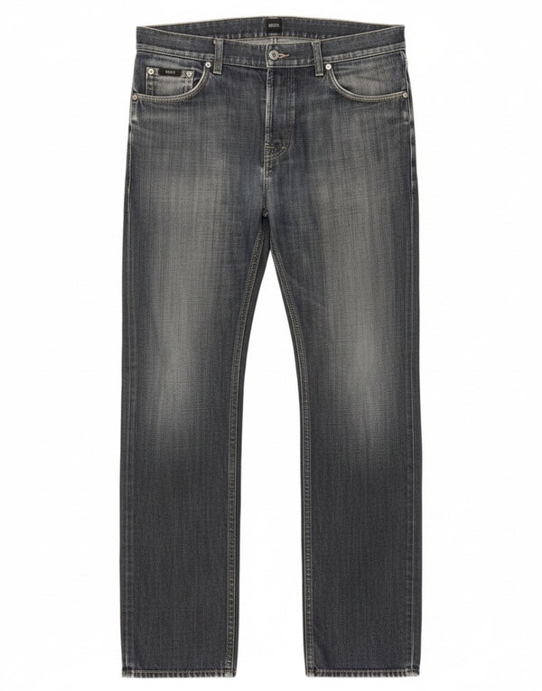 Hugo Boss Mens Straight Jeans W35 L34 Blue Cotton