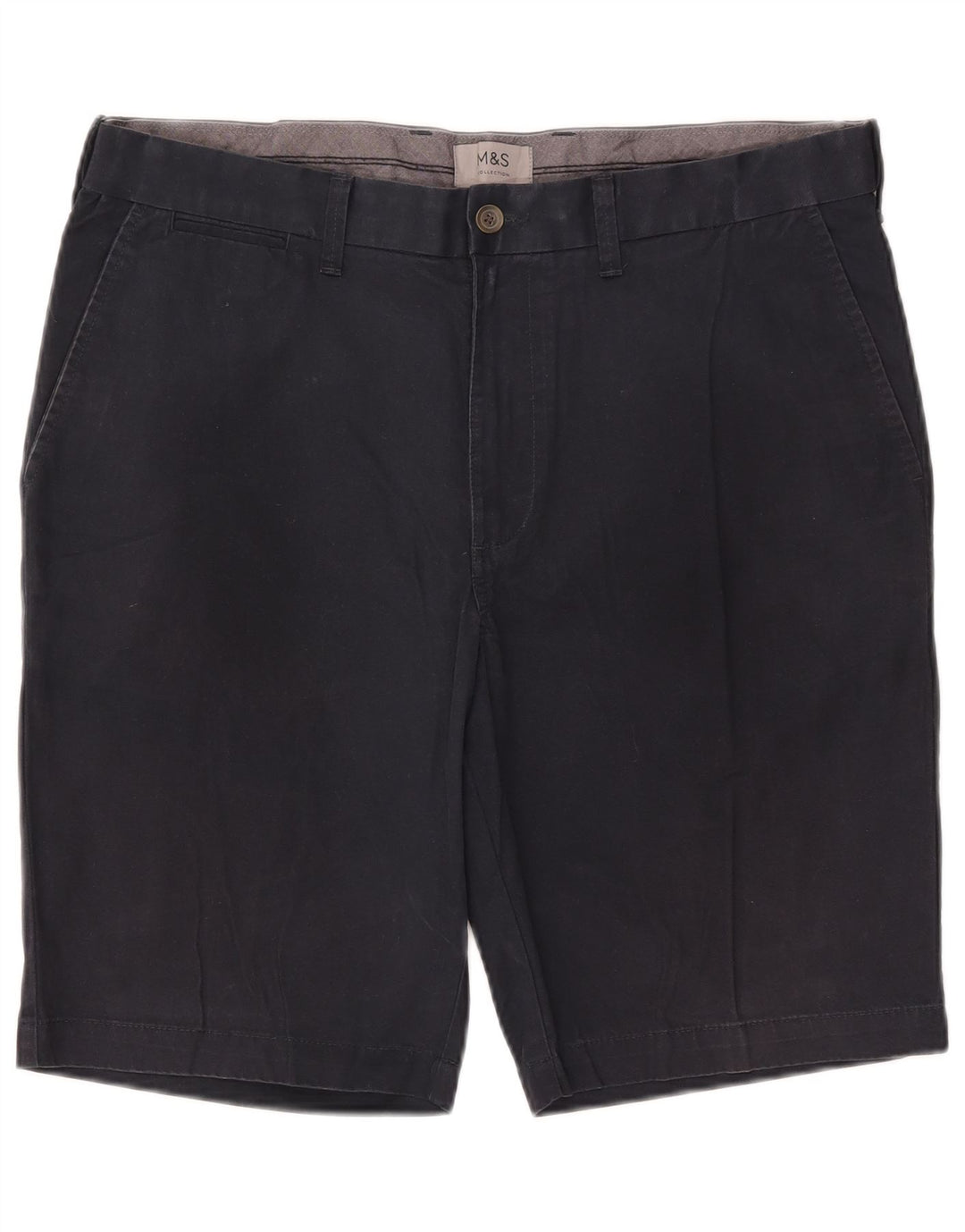 Marks & Spencer Mens Chino Shorts W36 Large Navy Blue Cotton