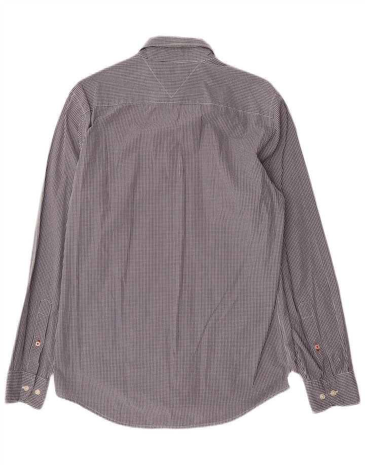 Tommy Hilfiger Mens Regular Fit Shirt Medium Black Gingham