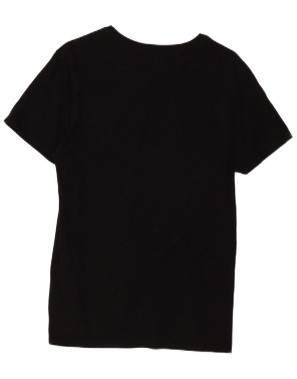 Lacoste Womens T-Shirt Top UK 14 Medium Black Cotton