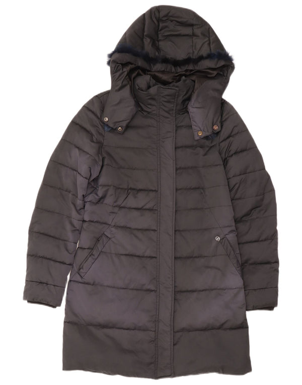 Nero Giardini Womens Hooded Padded Jacket IT 42 Medium Black Polyester