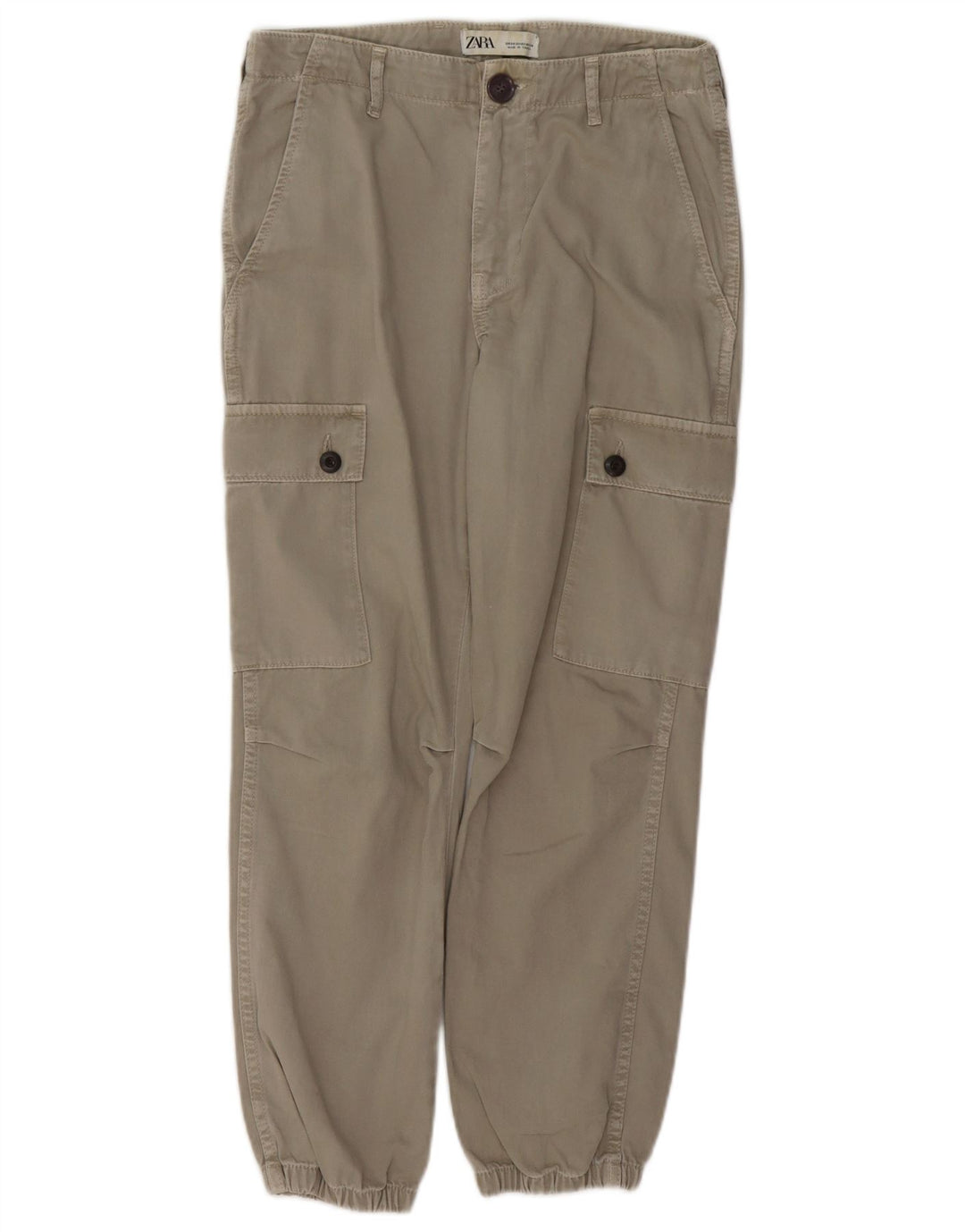ZARA Womens Joggers Cargo Trousers EU 34 2XS W30 L26 Khaki