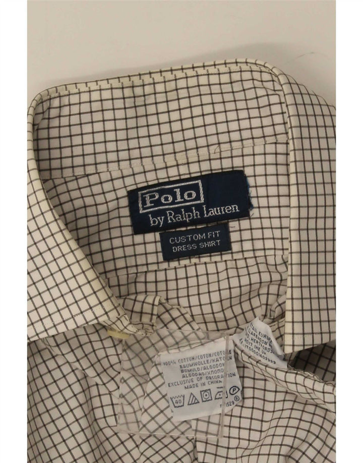 Polo Ralph Lauren Mens Custom Fit Shirt Medium White Check Cotton