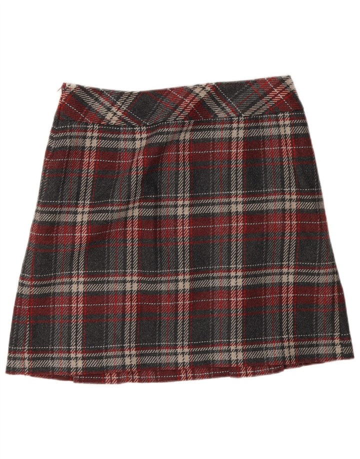 S.Oliver Womens Mini Skirt EU 36 Small W30 Grey Check Acrylic