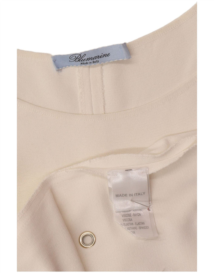 Blumarine Womens Off Shoulder Dress UK 10 Small White Viscose