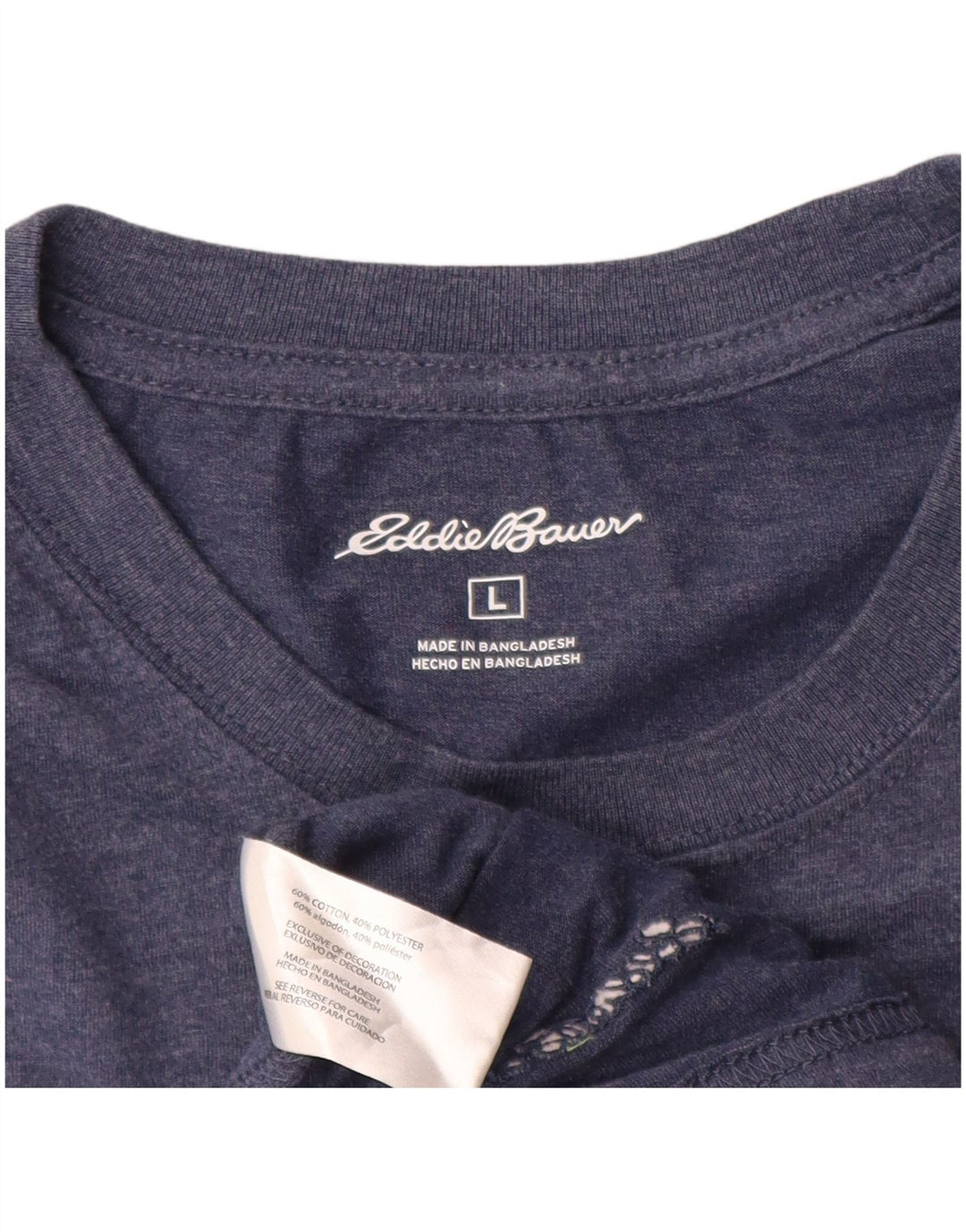 Eddie Bauer Mens Top Long Sleeve Large Blue Cotton