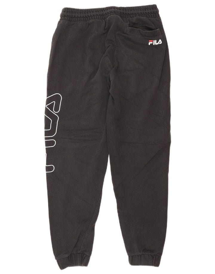 FILA Womens Graphic Tracksuit Trousers Joggers UK 6 XS Black