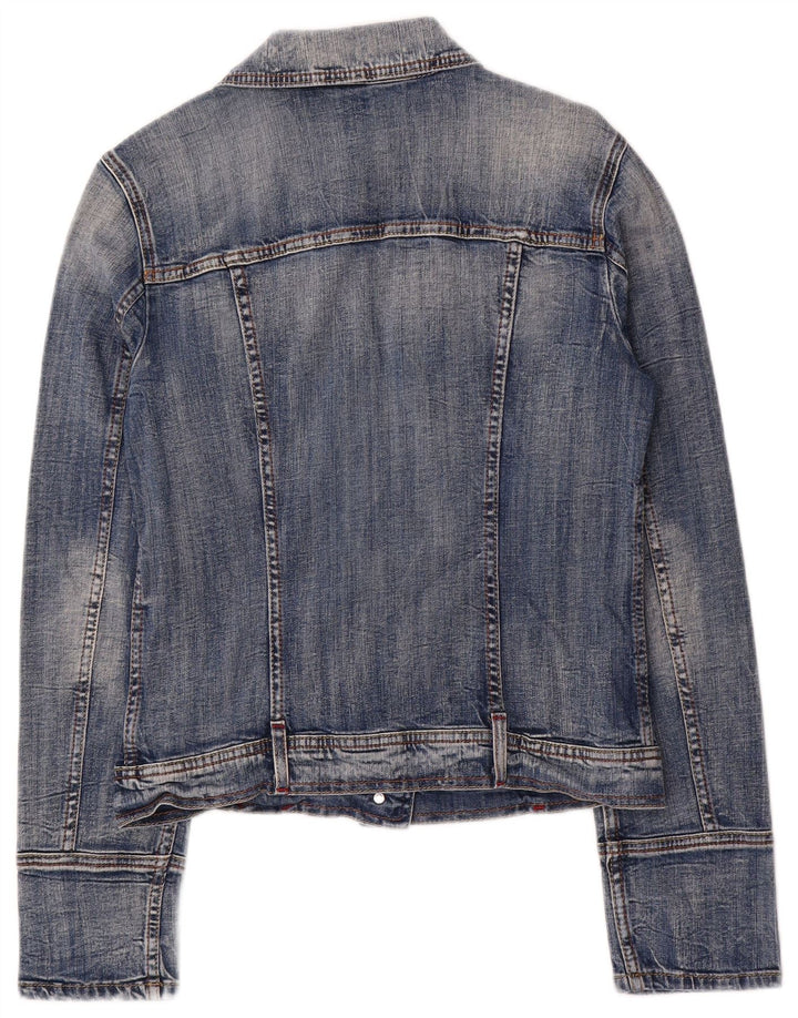 Benetton Womens Denim Jacket UK 14 Large Blue Cotton