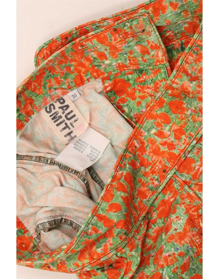 Paul Smith Womens Abstract Pattern A-Line Skirt Medium W30 Orange Cotton