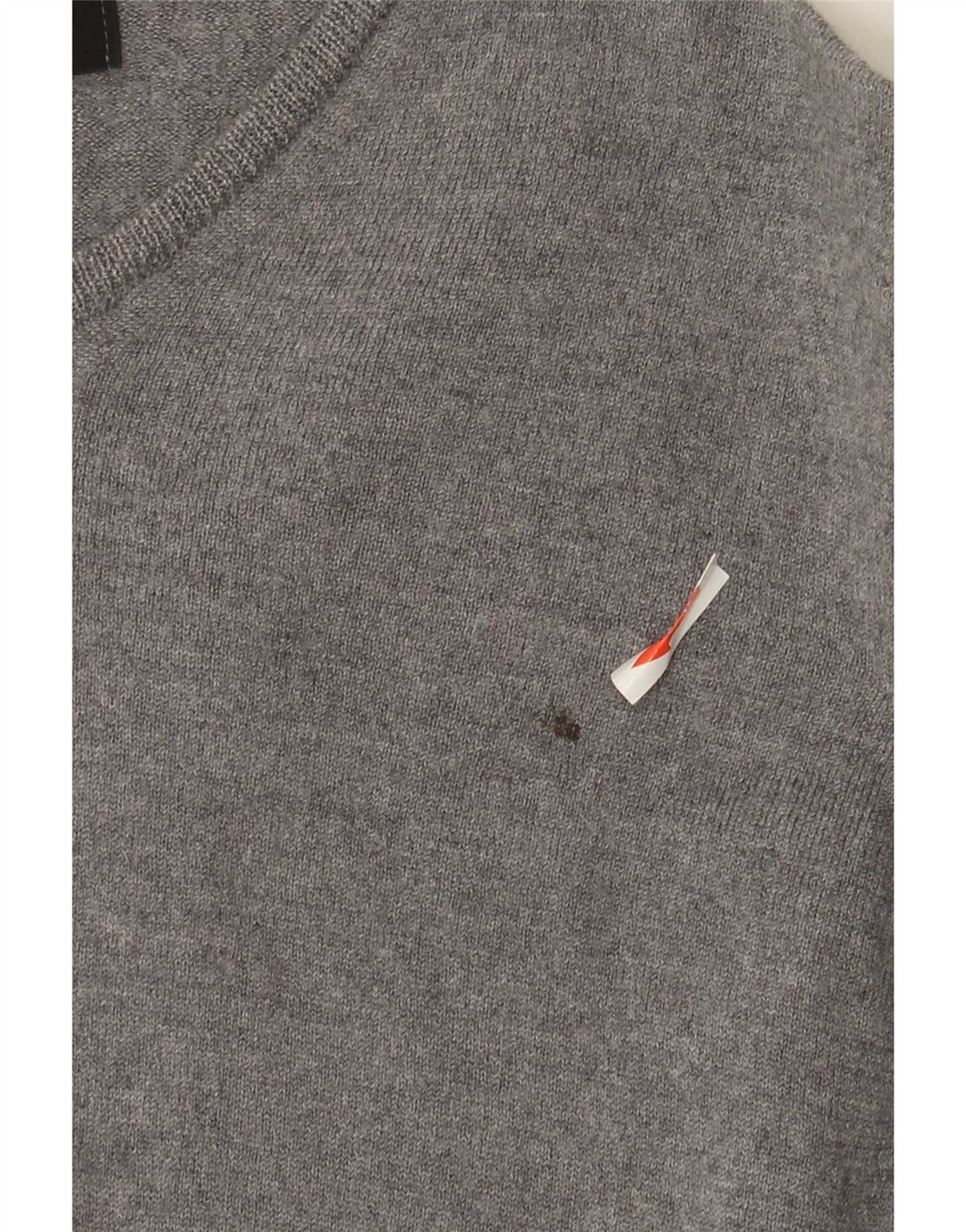 Zara Mens V-Neck Jumper Sweater Medium Grey