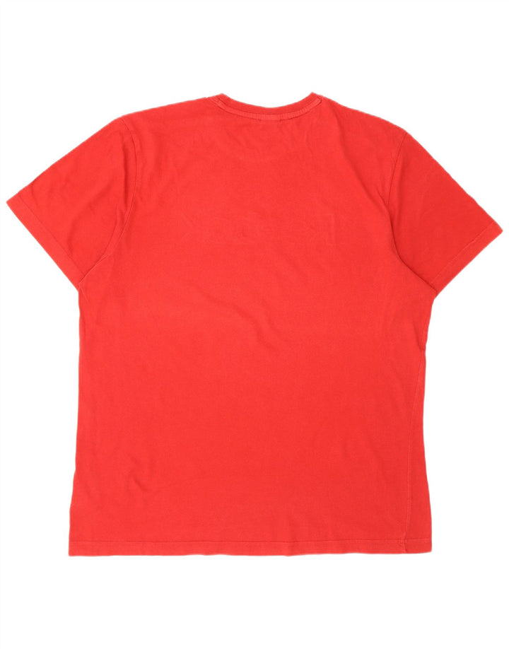 REEBOK Mens Graphic T-Shirt Top Large Red Cotton