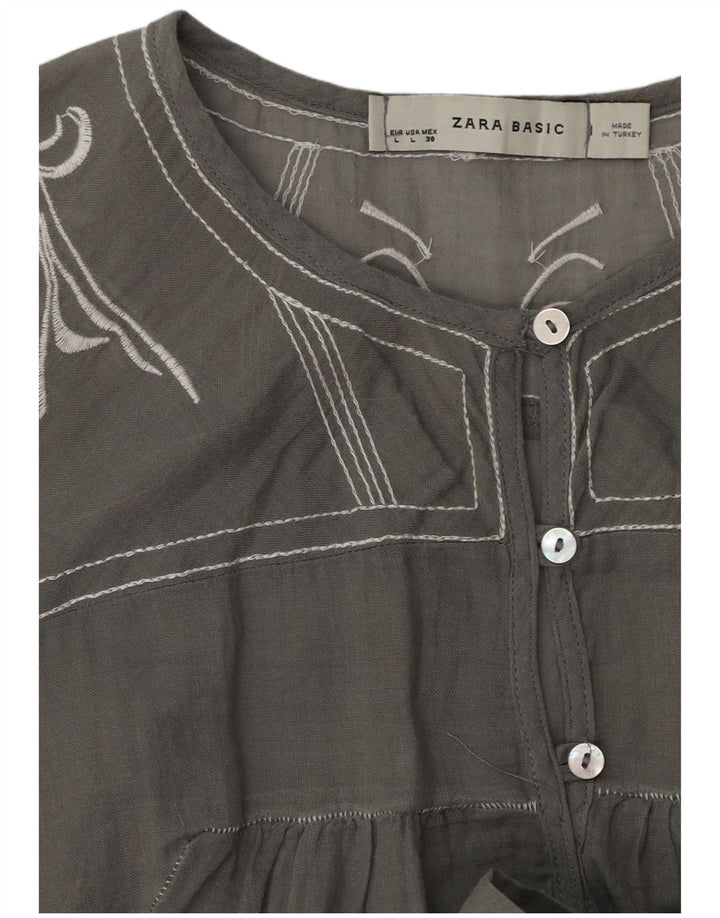 Zara Womens Tunic Top UK 16 Large Grey