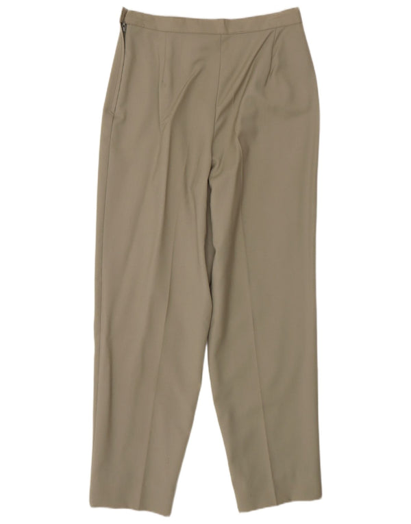 Vintage Womens High Waist Tapered Suit Trousers IT 44 Medium W28 L27 Khaki