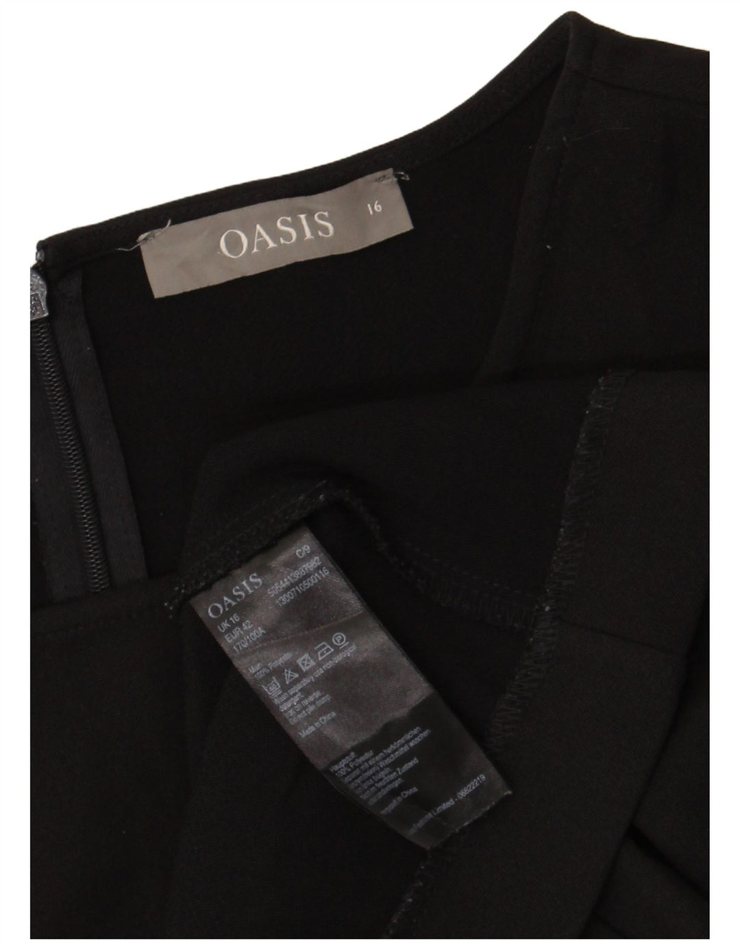 Oasis Womens Sheath Dress UK 16 Large  Black Polyester