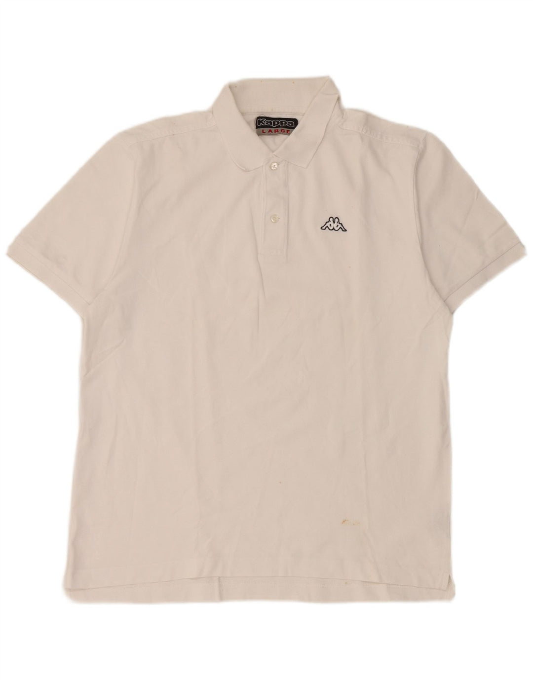 Kappa Mens Polo Shirt Large White Cotton