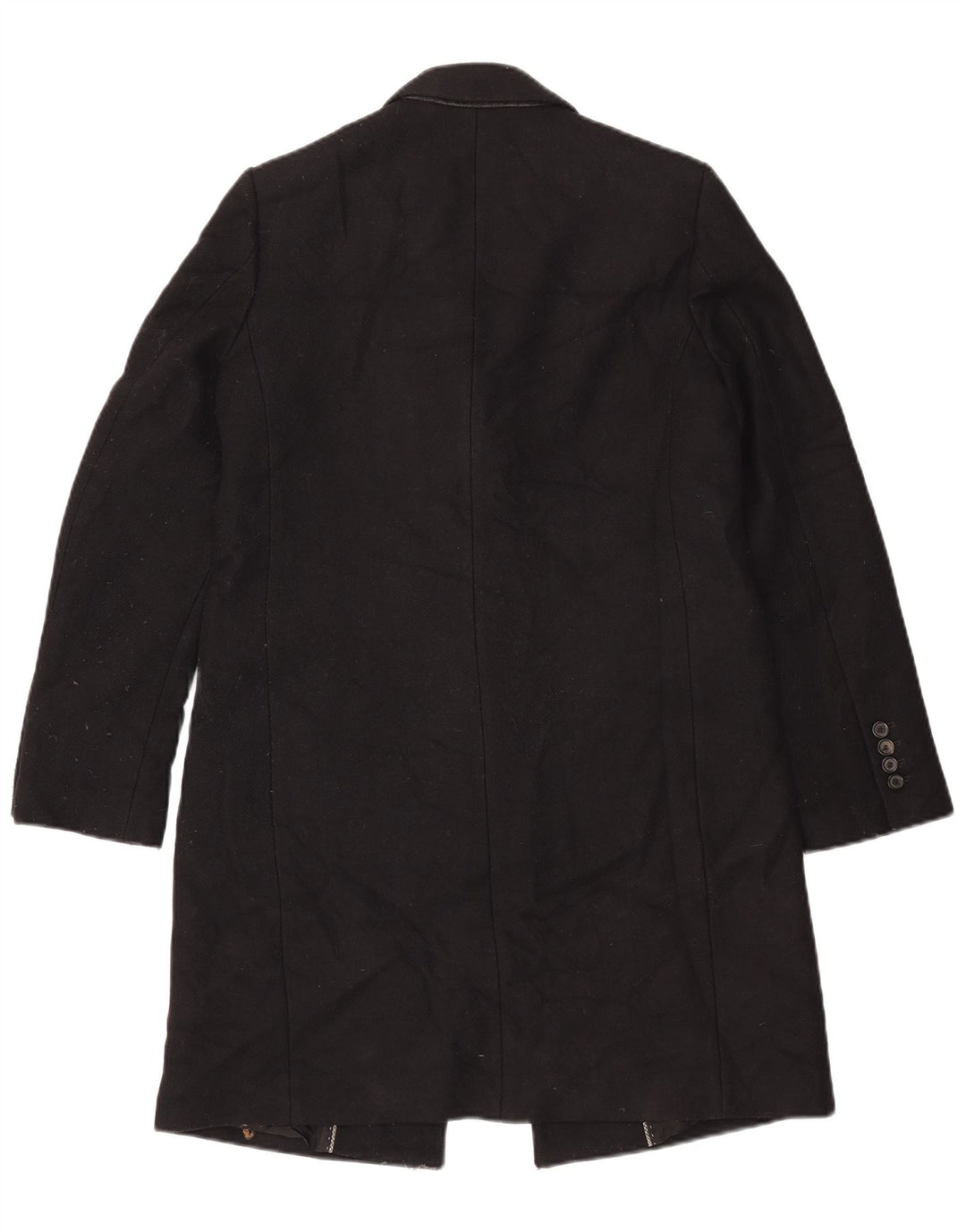 Zara Womens Manteco Overcoat UK 12 Medium Black