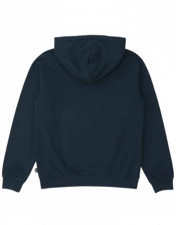 Puma Boys Graphic Hoodie Jumper 13-14 Years Navy Blue Colourblock Cotton