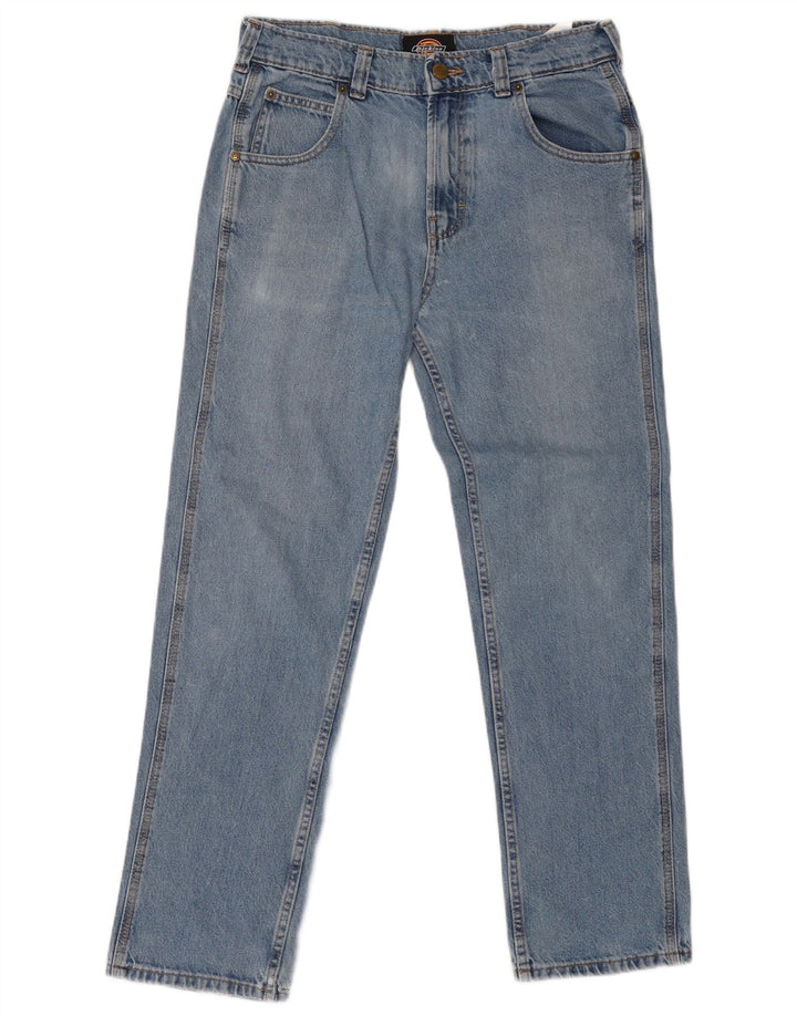 DICKIES Womens Straight Jeans W28 L30  Blue Cotton