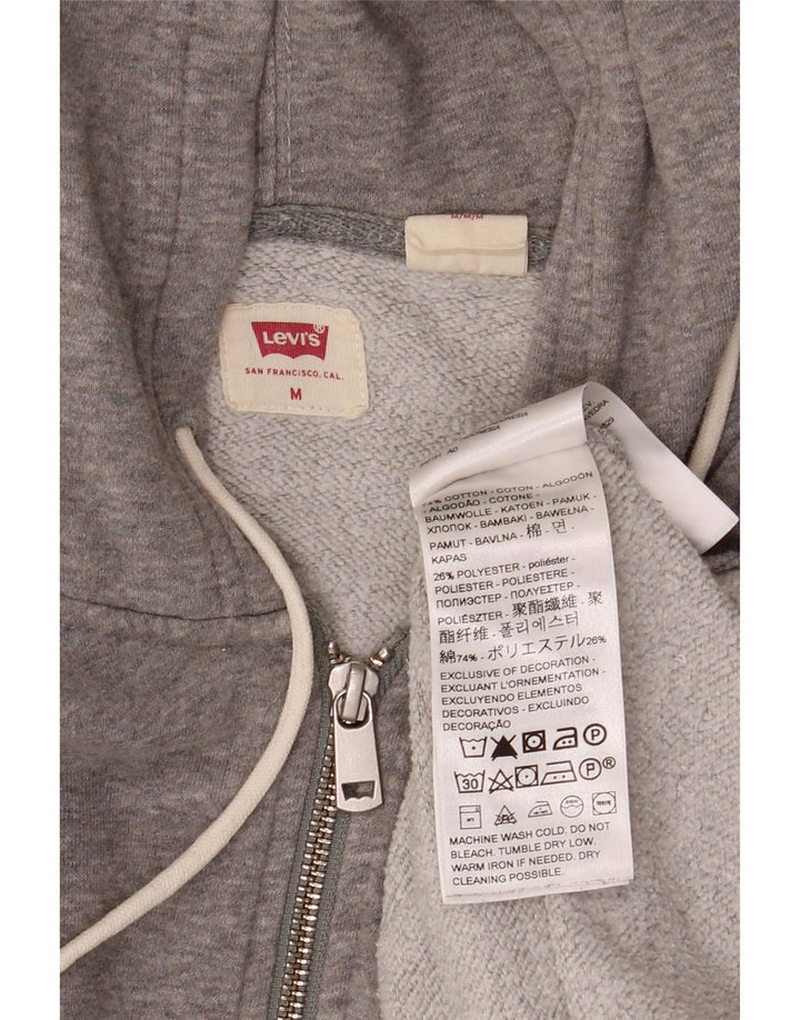 Levi's Mens Zip Hoodie Sweater Medium Grey Flecked Cotton