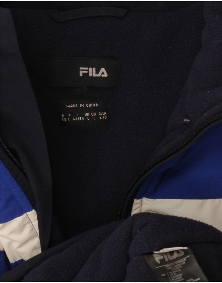Fila Mens Windbreaker Jacket UK 40 Large Navy Blue Colourblock Polyamide