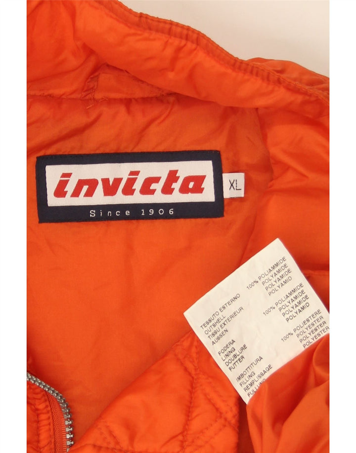 INVICTA Mens Quilted Gilet UK 42 XL Orange Polyamide