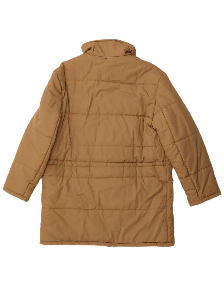 Vintage Mens Padded Coat UK 36 Small Beige Polyester