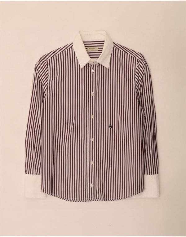 Henry Cottons Womens Shirt IT 44 Medium White Pinstripe