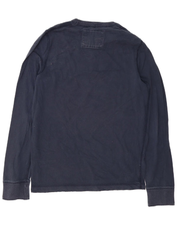 Abercrombie & Fitch Mens Muscle Graphic Top Long Sleeve Large Navy Blue