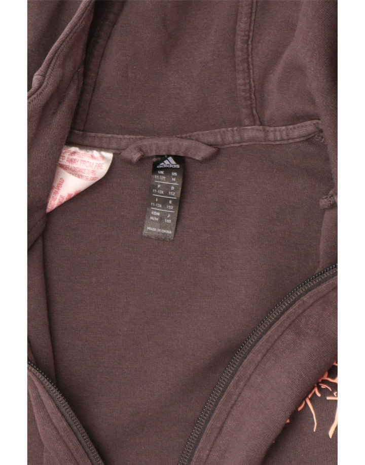 ADIDAS Girls Munster Rugby Zip Hoodie Sweater 11-12 Years Grey Cotton